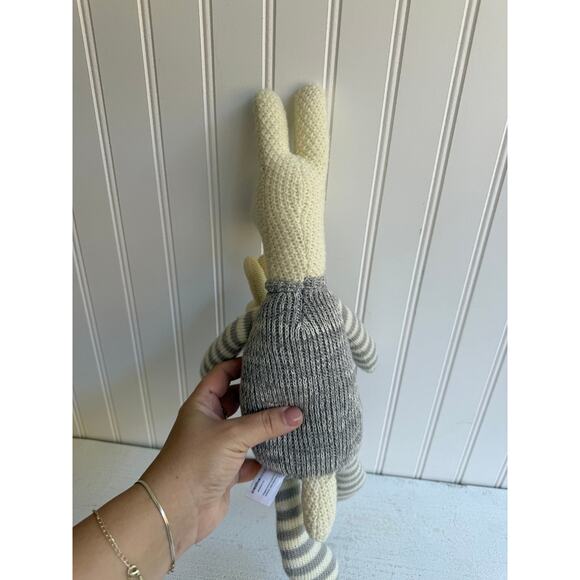Creative Co-op Kangaroo & Joey Plush Knit Crocheted Grey White 17" Baby Lovey - Picture 3 of 7